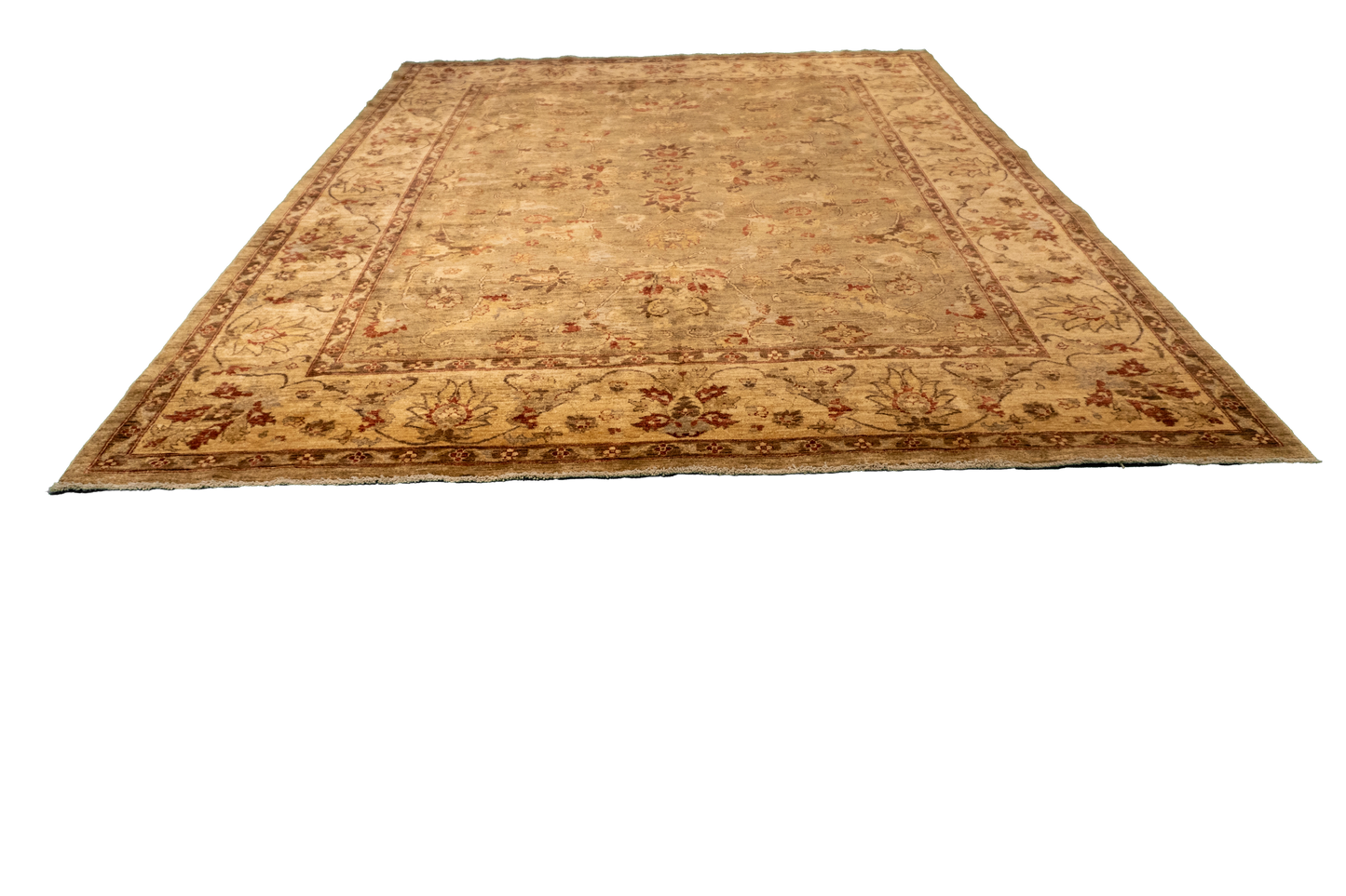 W 8.1 L 10.4 Agra 100% Wool Hand-Woven All-Over Design - 54657