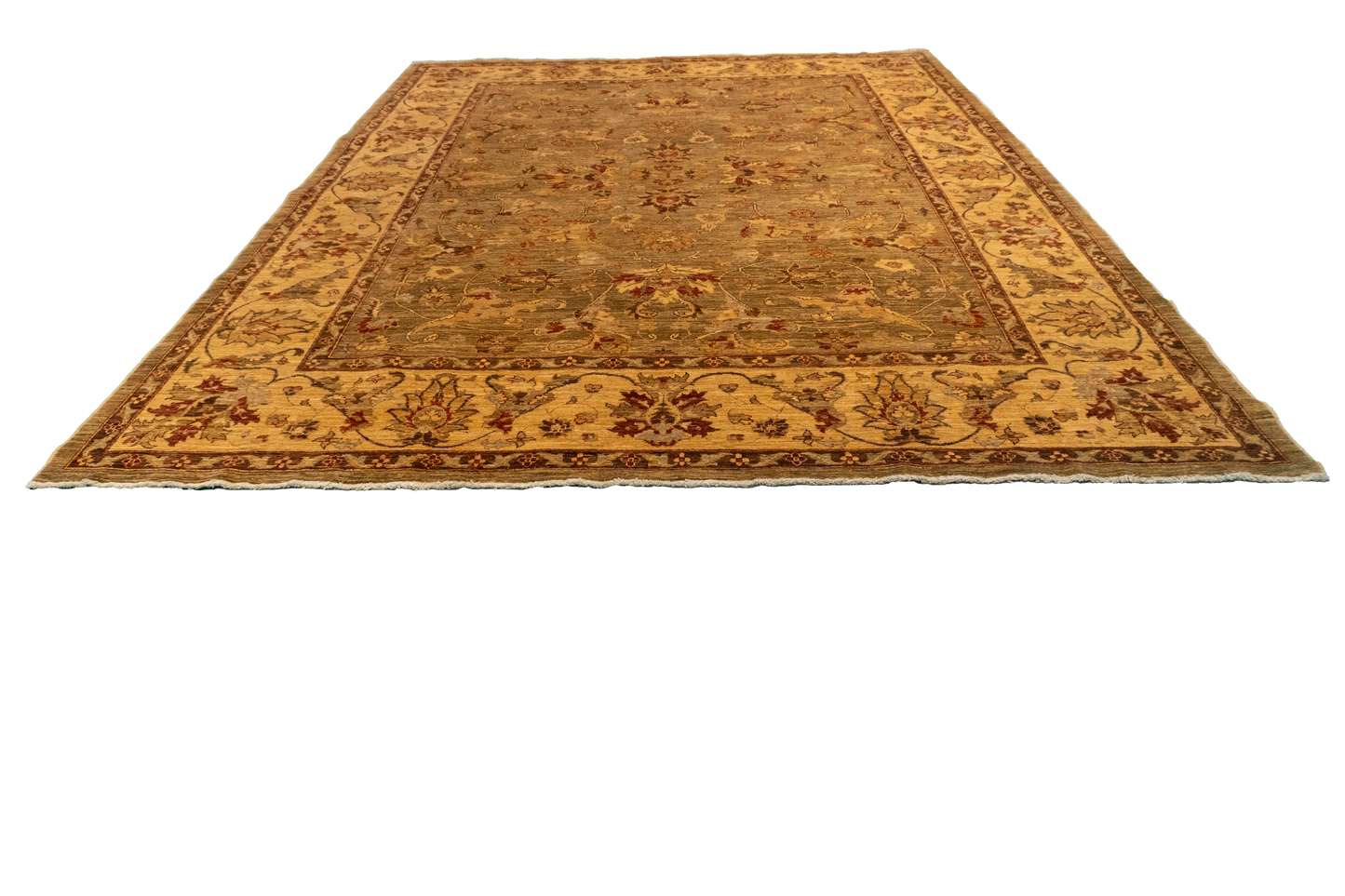 W 8.1 L 10.4 Agra 100% Wool Hand-Woven All-Over Design - 54657