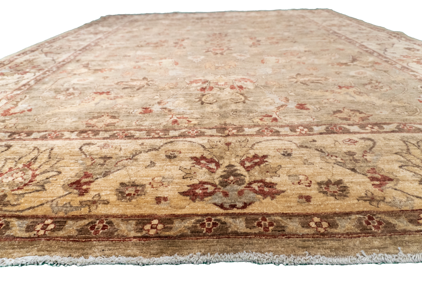 W 8.1 L 10.4 Agra 100% Wool Hand-Woven All-Over Design - 54657
