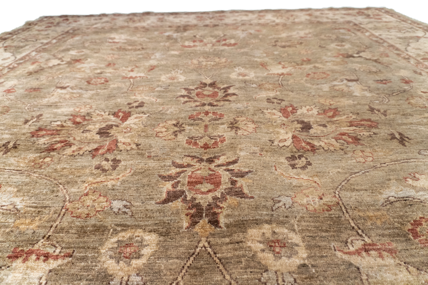 W 8.1 L 10.4 Agra 100% Wool Hand-Woven All-Over Design - 54657