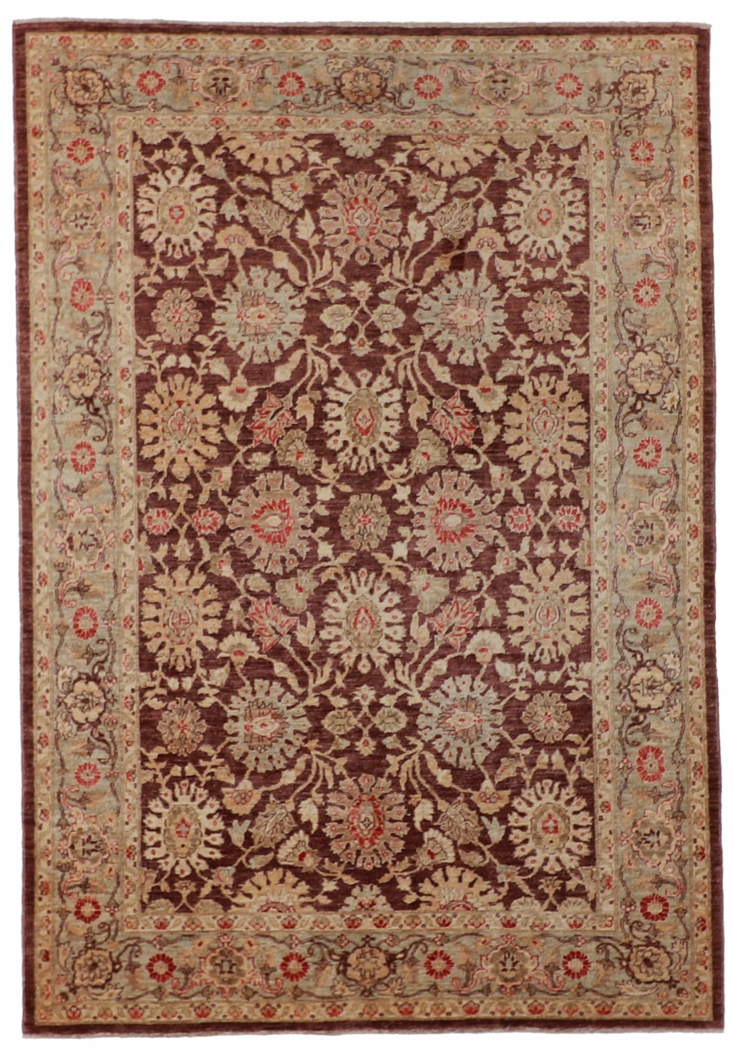 W 6 L 8.7 Yazd 100% Wool Handmade All Over Design - 54668