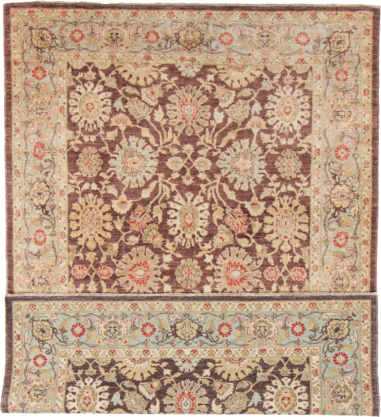 W 6 L 8.7 Yazd 100% Wool Hand-Woven All-Over Design - 54668