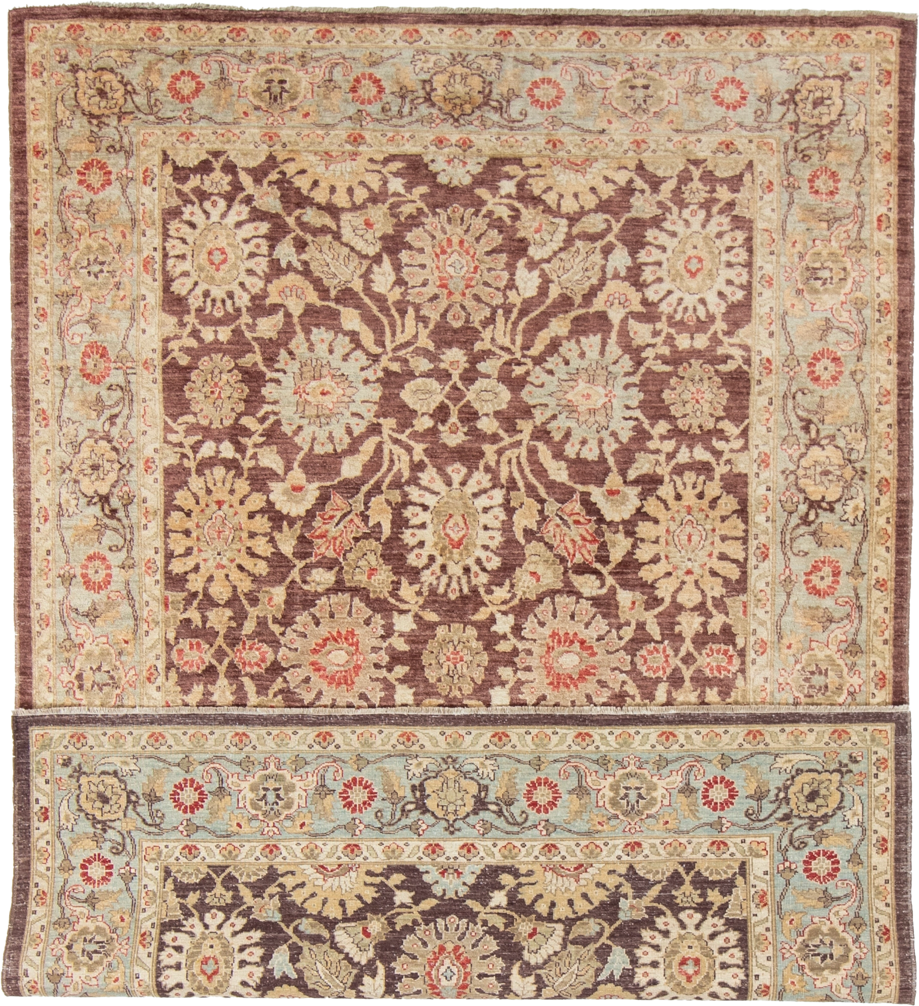 W 6 L 8.7 Yazd 100% Wool Hand-Woven All-Over Design - 54668