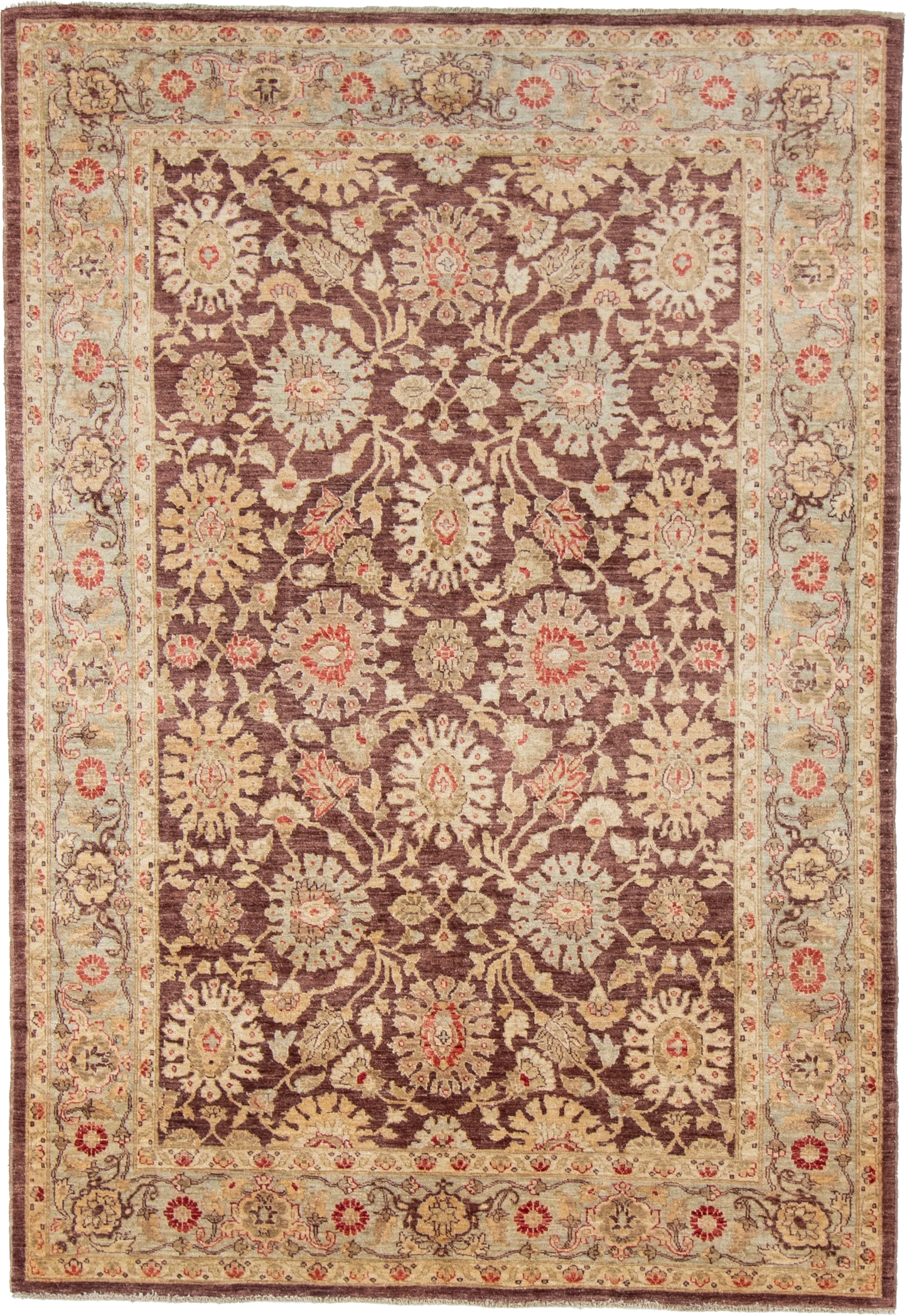W 6 L 8.7 Yazd 100% Wool Hand-Woven All-Over Design - 54668