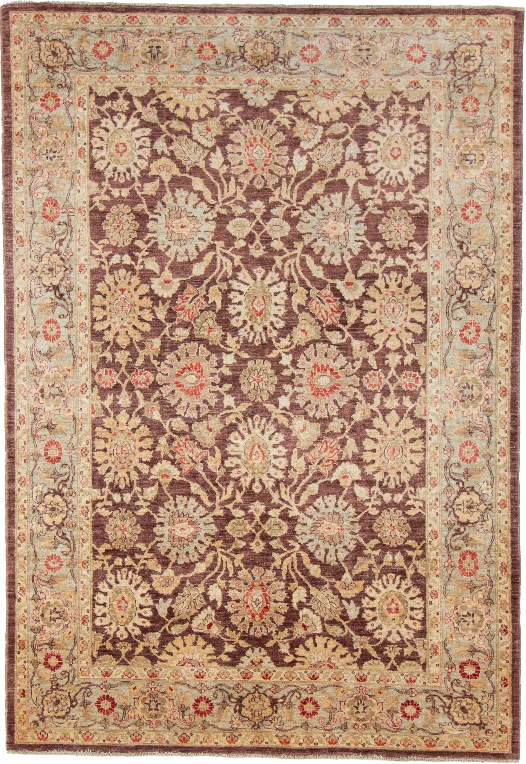W 6 L 8.7 Yazd 100% Wool Hand-Woven All-Over Design - 54668