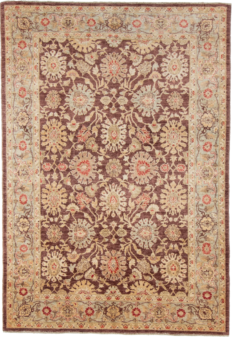 W 6 L 8.7 Yazd 100% Wool Hand-Woven All-Over Design - 54668