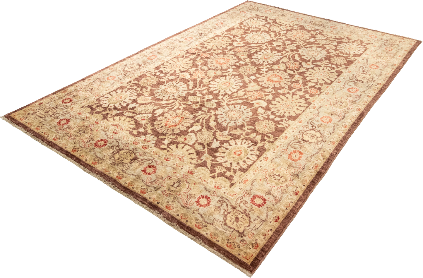 W 6 L 8.7 Yazd 100% Wool Hand-Woven All-Over Design - 54668