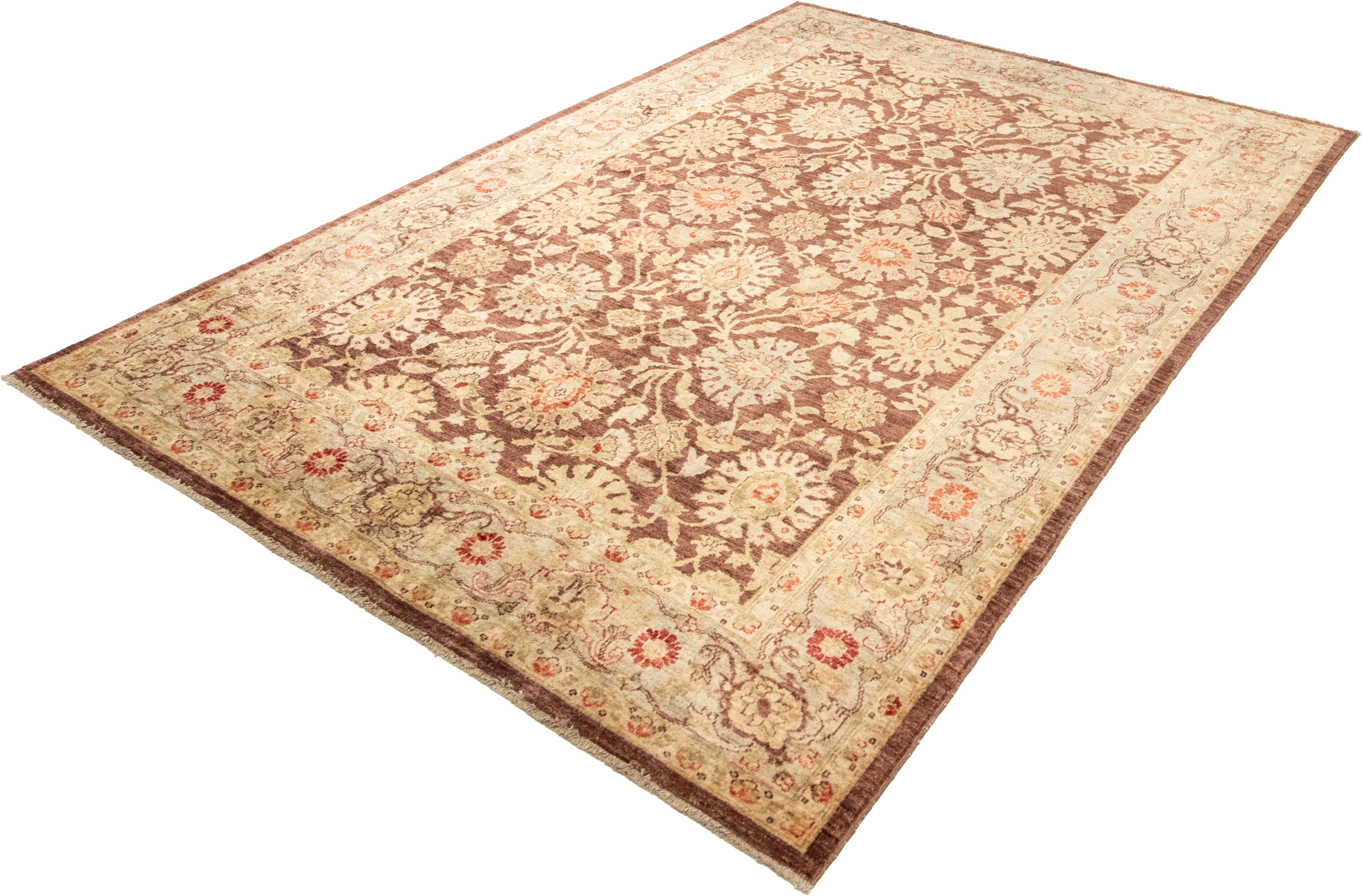 W 6 L 8.7 Yazd 100% Wool Hand-Woven All-Over Design - 54668