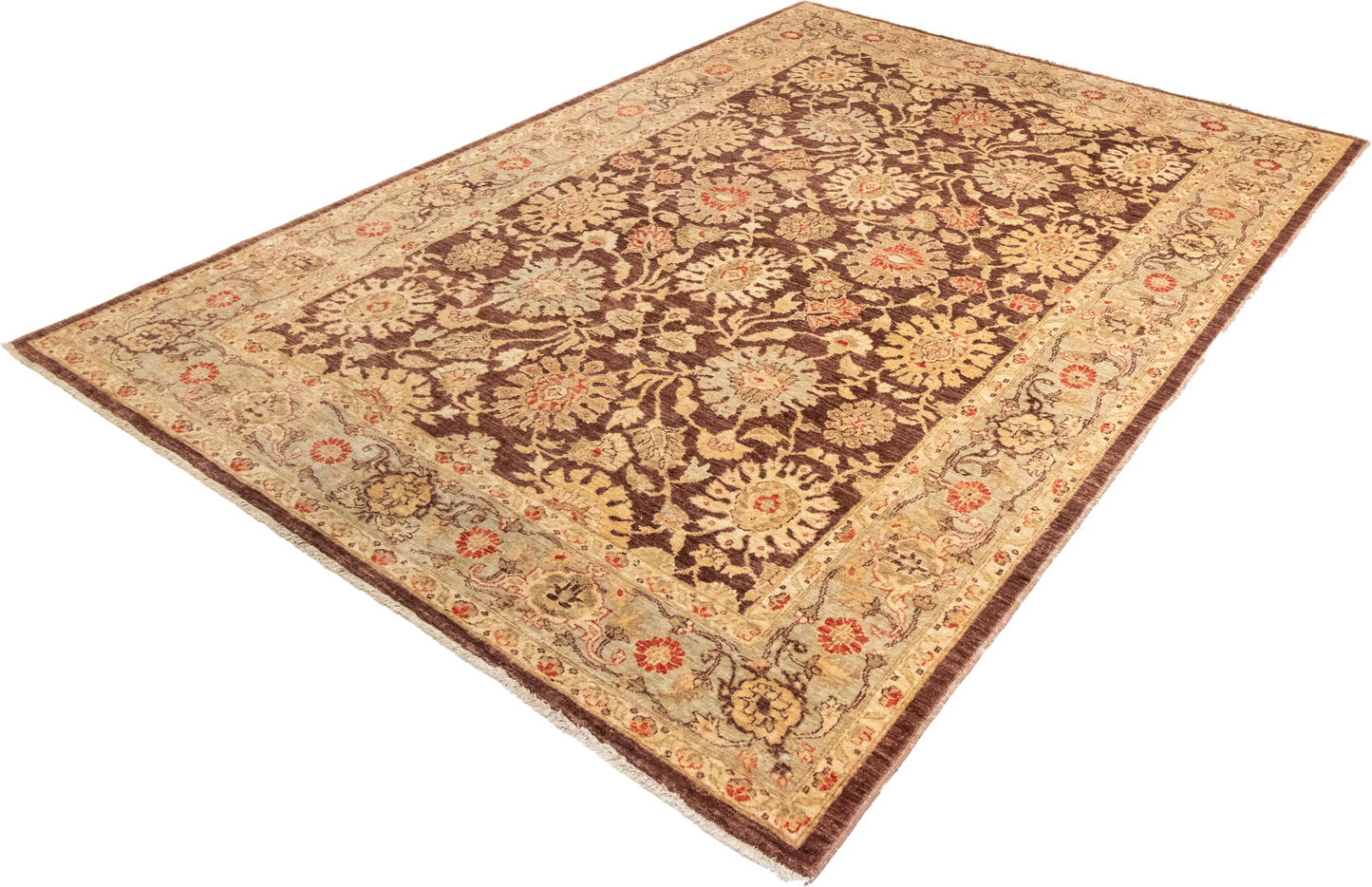 W 6 L 8.7 Yazd 100% Wool Hand-Woven All-Over Design - 54668