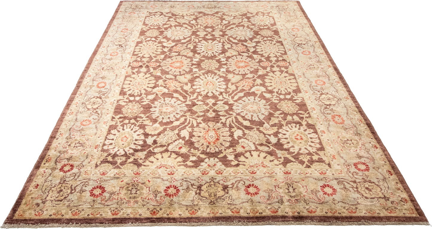 W 6 L 8.7 Yazd 100% Wool Hand-Woven All-Over Design - 54668