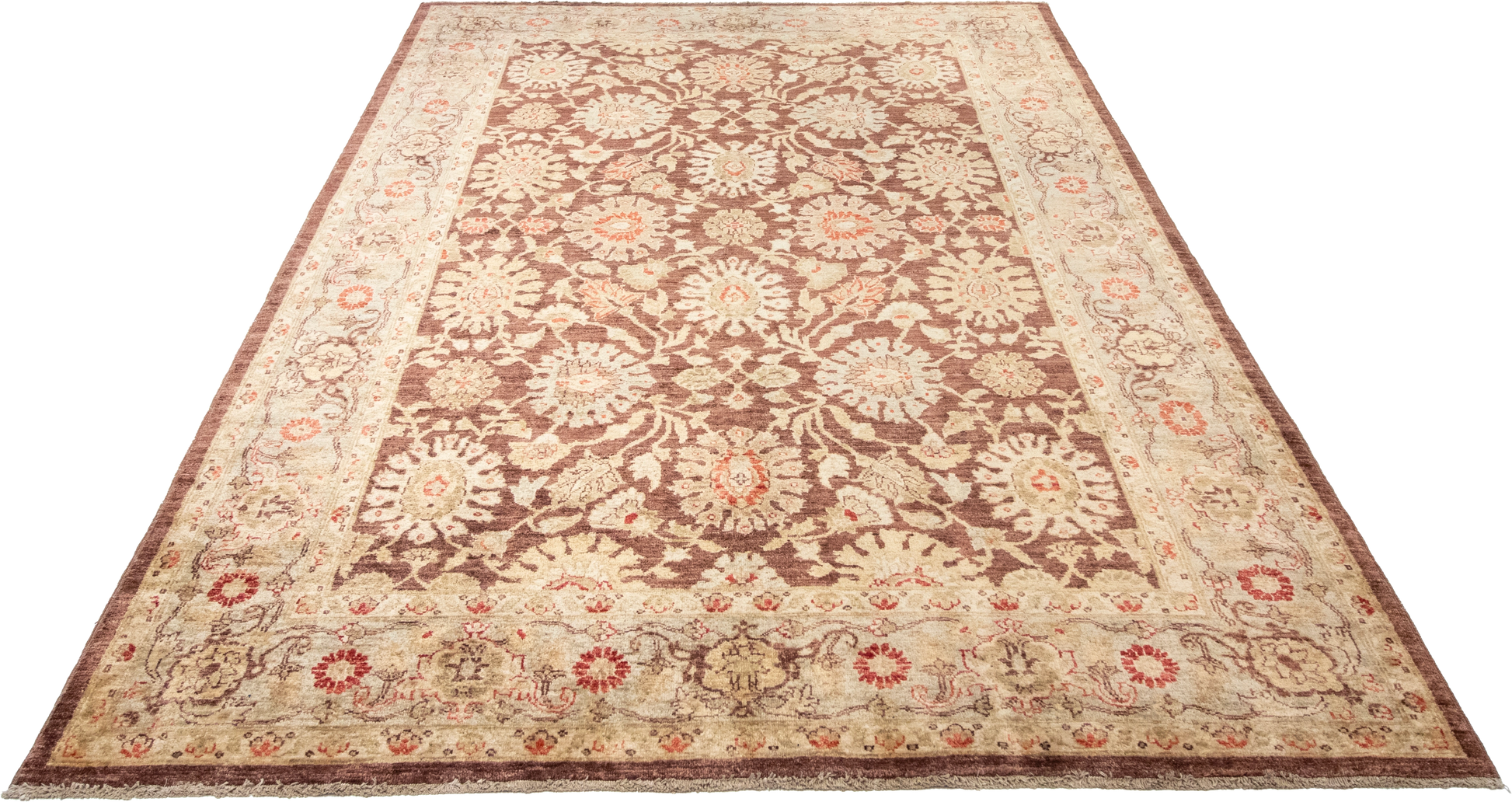W 6 L 8.7 Yazd 100% Wool Hand-Woven All-Over Design - 54668