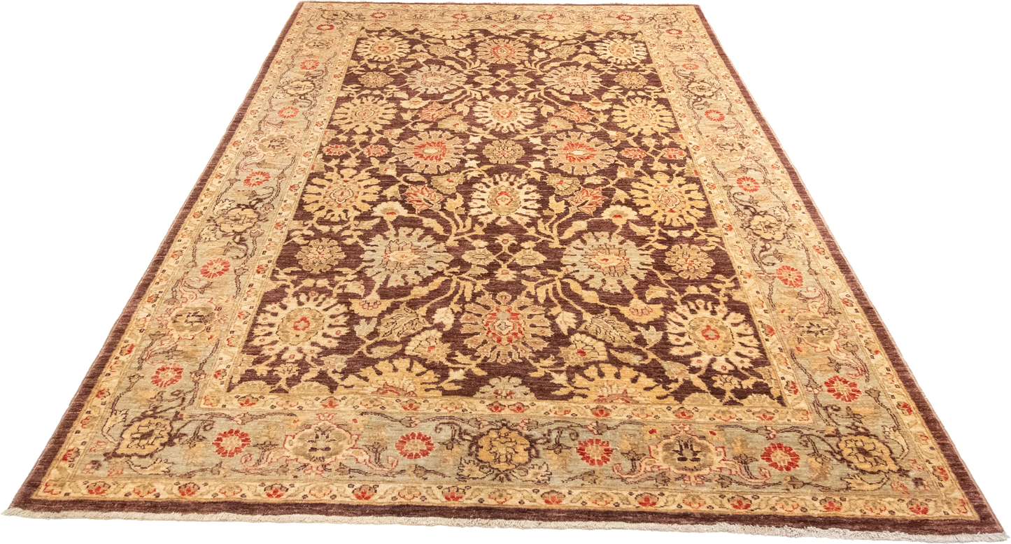 W 6 L 8.7 Yazd 100% Wool Hand-Woven All-Over Design - 54668