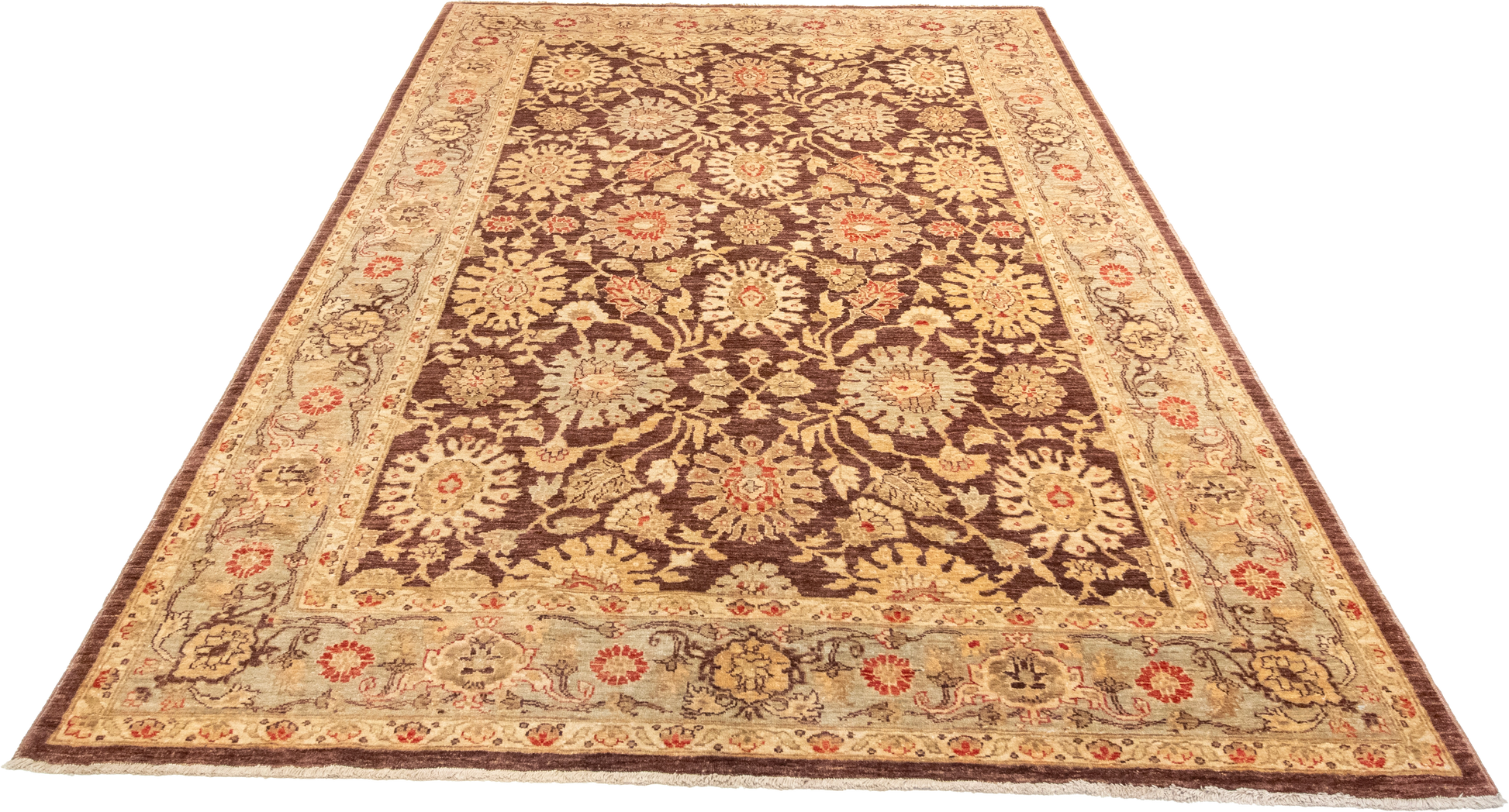 W 6 L 8.7 Yazd 100% Wool Hand-Woven All-Over Design - 54668