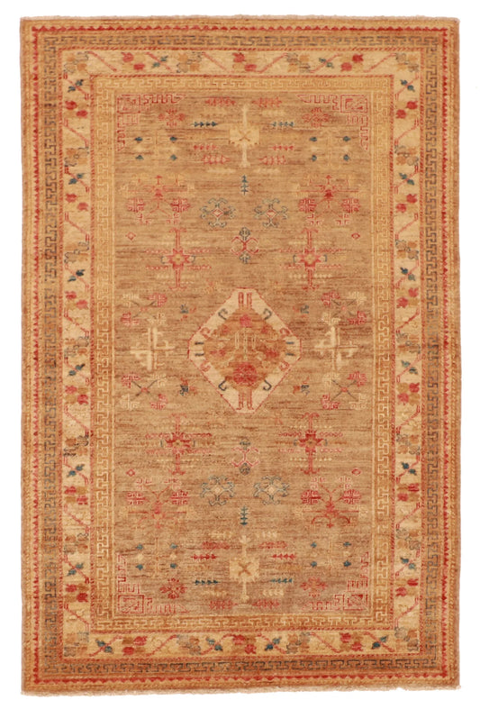 4 x 6.2 - Qashqai Wool Traditional Rectangle - Finest Hand-Knotted Quality Wool — 54693