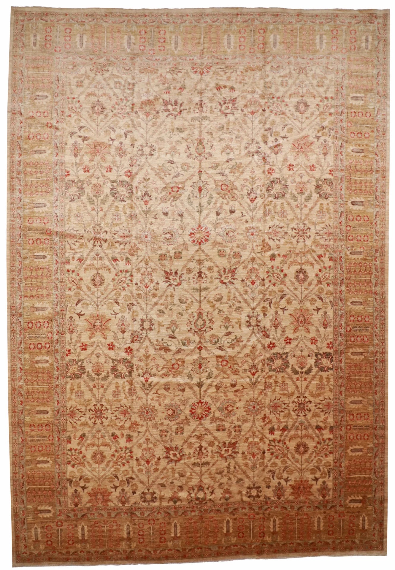W 12.1 - L 18.6 - Bakhtiarie Fine/Wool All Over Rectangle - Finest Hand-Knotted Quality Wool - 54702