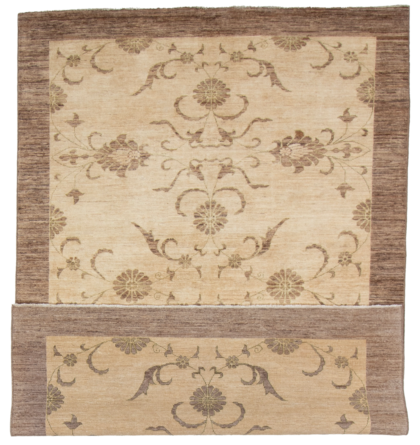W 6.1 L 8.10 Farahan 100% Wool Hand-Woven All-Over Design - 54848