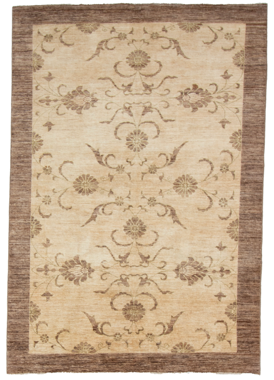 W 6.1 L 8.10 Farahan 100% Wool Hand-Woven All-Over Design - 54848