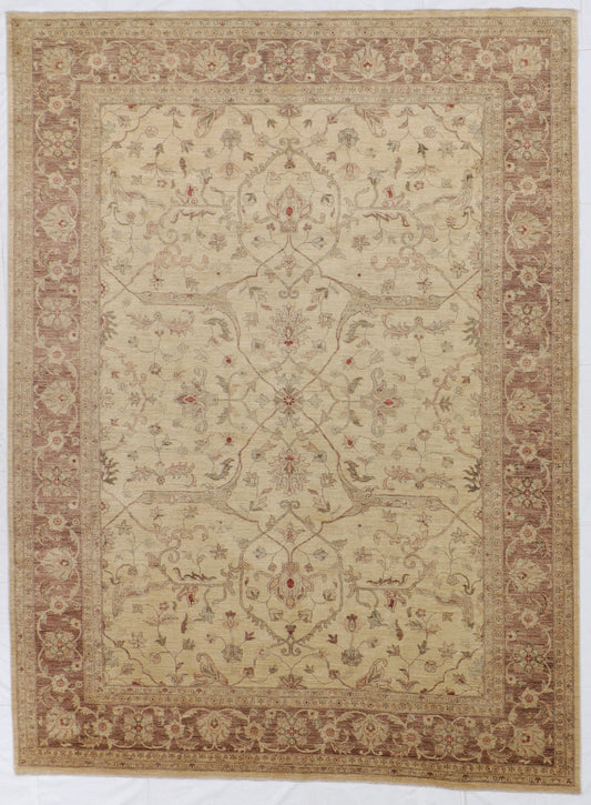 W 9 L 11.10 Nezam 100% Wool Hand-Woven All-Over Design - 54909