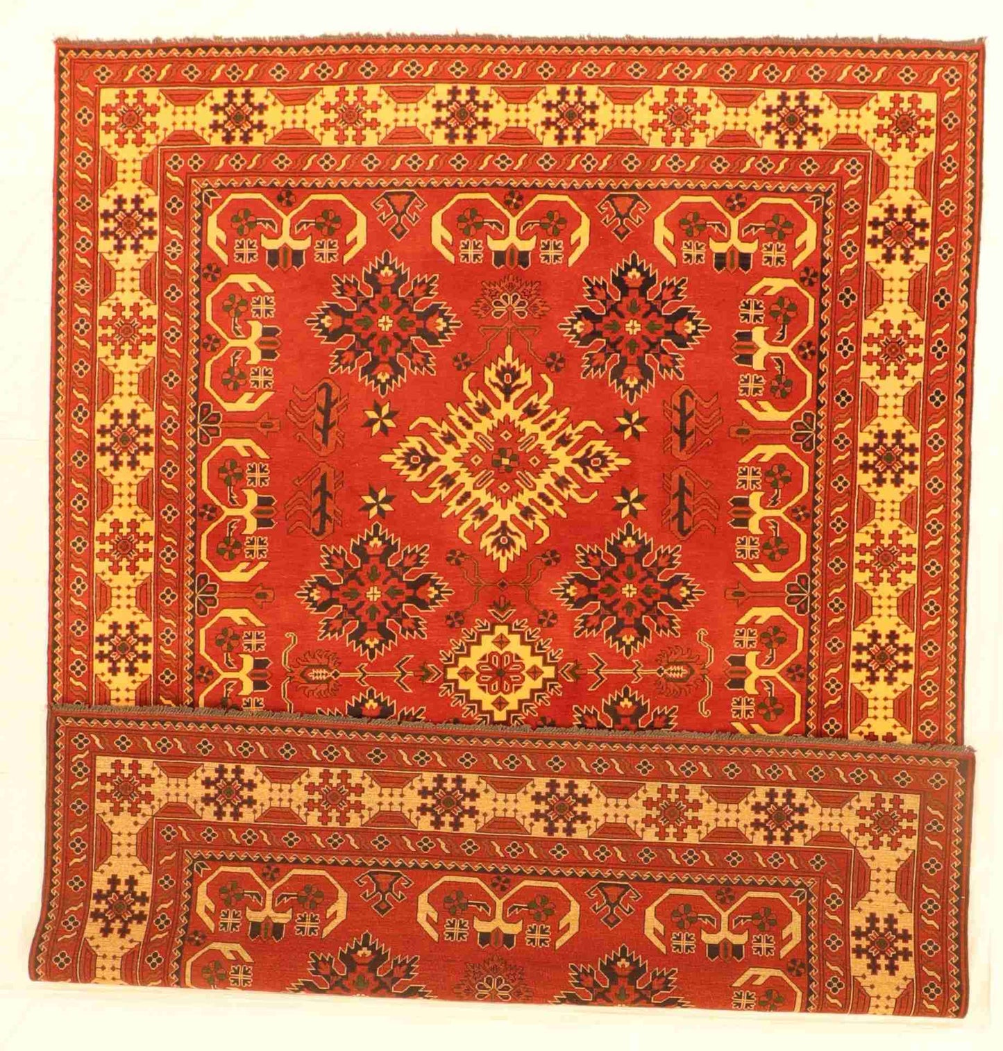 W 8.3 - L 11.2 - Traditional Wool Serapie Rectangle - Hand Woven Rug - 54916