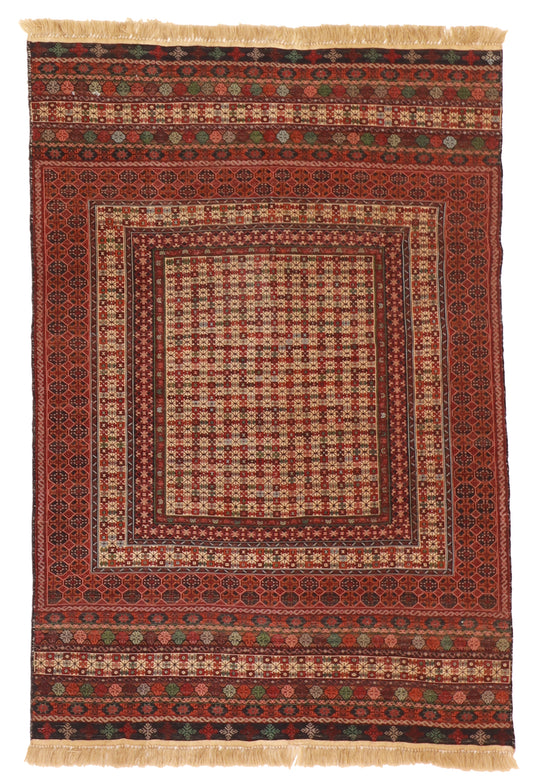 4 x 5.8 - Abado Wool Traditional Rectangle - Finest Hand-Knotted Quality Wool — 54969