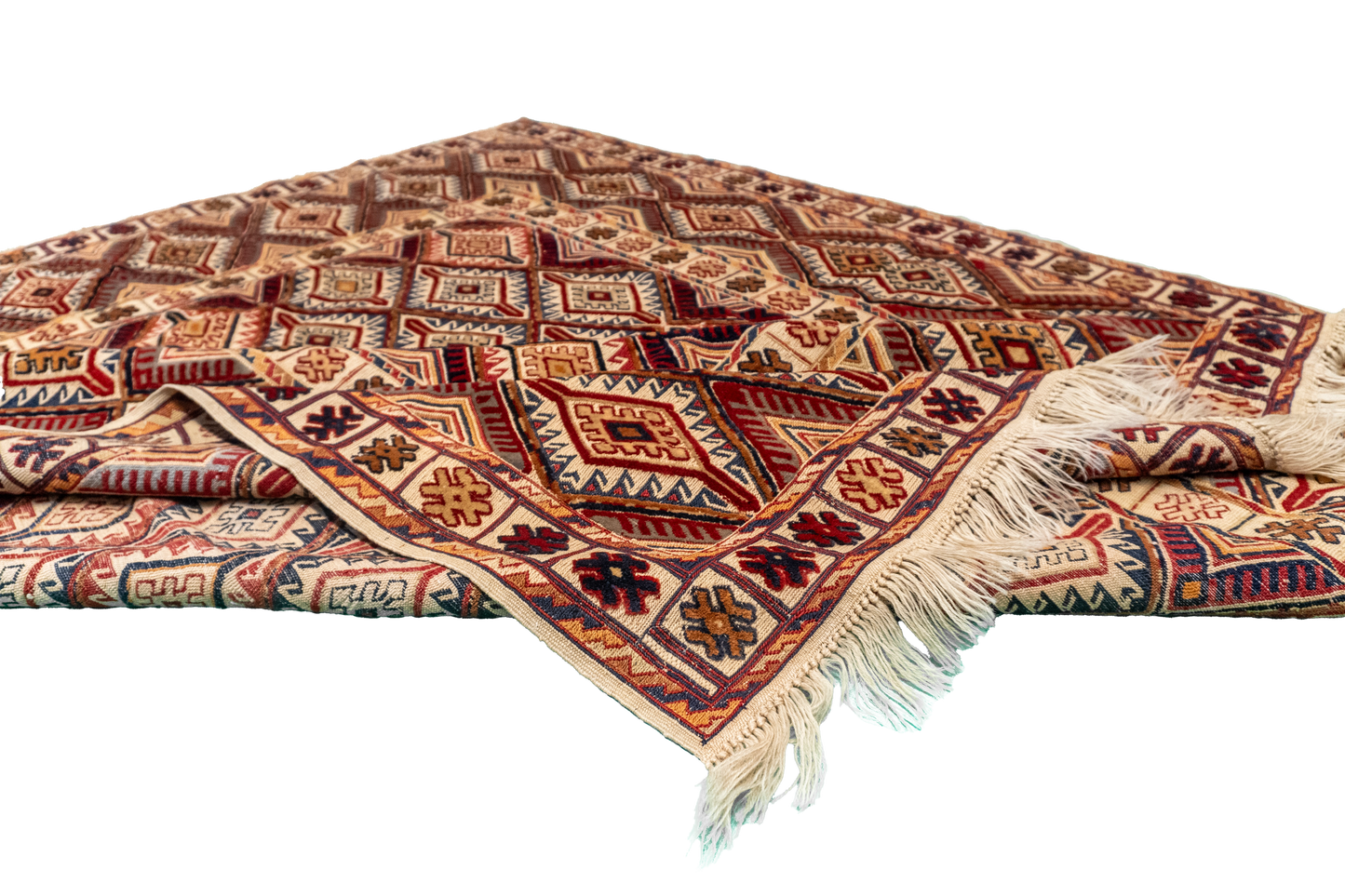 W 5.3 L 6 Seneh 100% Wool Hand-Woven Geometric Design - 54978