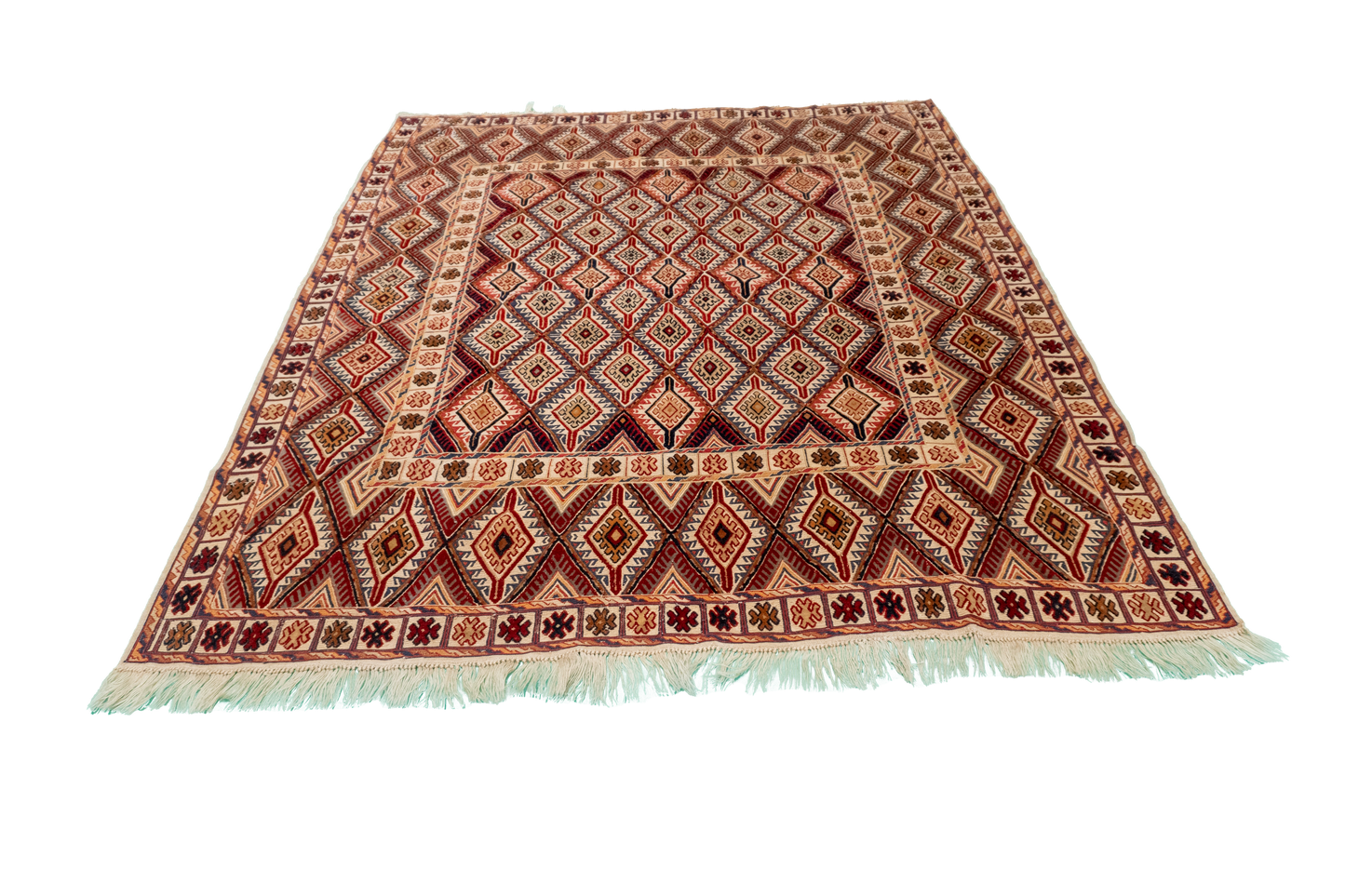 W 5.3 L 6 Seneh 100% Wool Hand-Woven Geometric Design - 54978