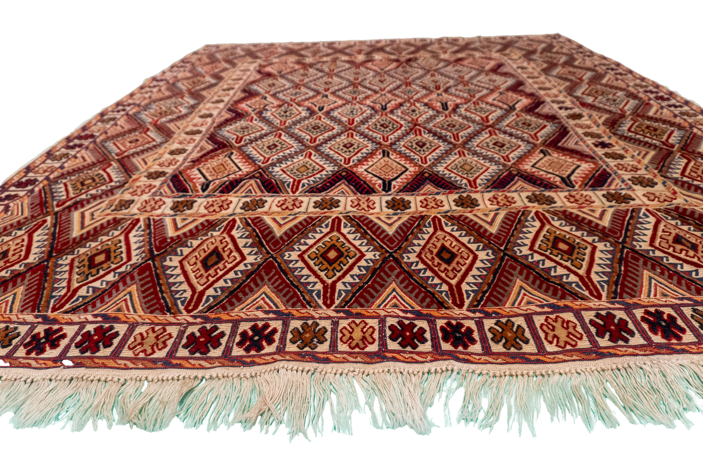 W 5.3 L 6 Seneh 100% Wool Hand-Woven Geometric Design - 54978