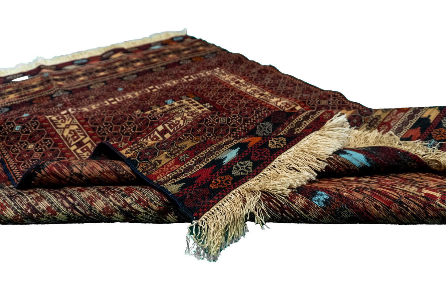 W 4.2 L 5.9 Baluch 100% Wool Hand-Woven Geometric Design - 54981