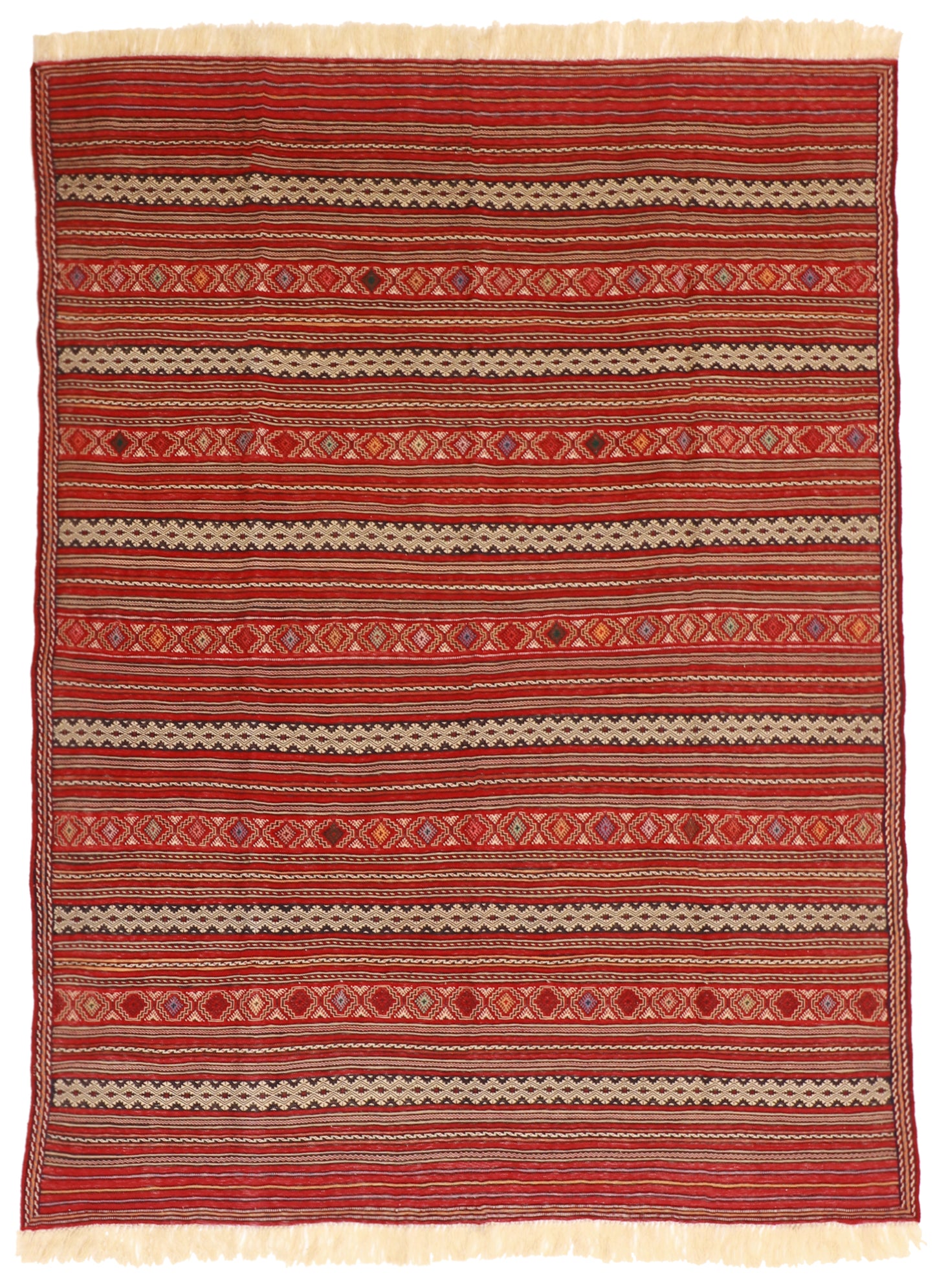 W 5 L 6.9 Gashgaie 100% Wool Hand-Woven Geometric Design - 54982