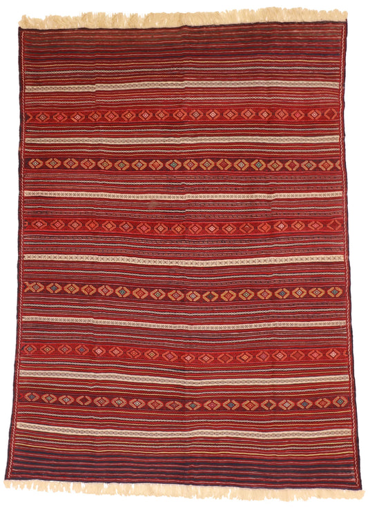 4.7 x 6.4 - Sumak Wool Traditional Rectangle - Finest Hand-Knotted Quality Wool — 54986