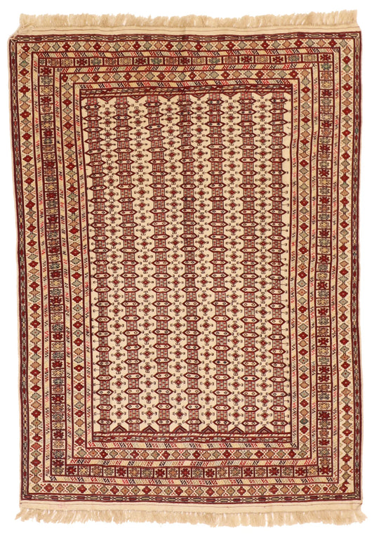 4.5 x 6 - Baluch Wool Traditional Rectangle - Finest Hand-Knotted Quality Wool — 55000