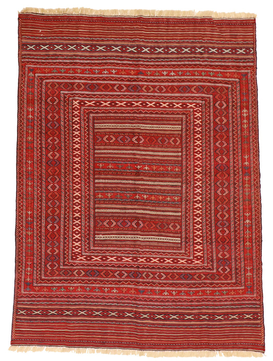 4.7 x 6.1 - Shirvan Wool Traditional Rectangle - Finest Hand-Knotted Quality Wool — 55006