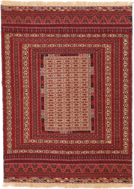 W 4.6 L 6.1 Gashgai 100% Wool Hand-Woven Geometric Design - 55009