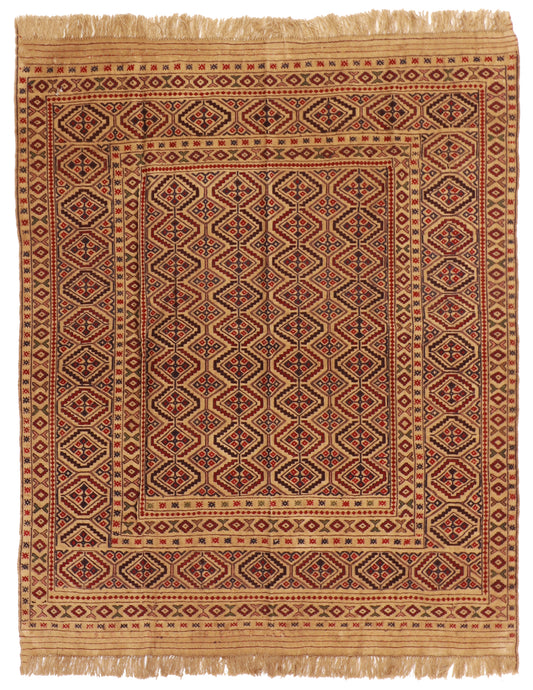 W 5 L 6.2 Seneh 100% Wool Hand-Woven Geometric Design - 55017