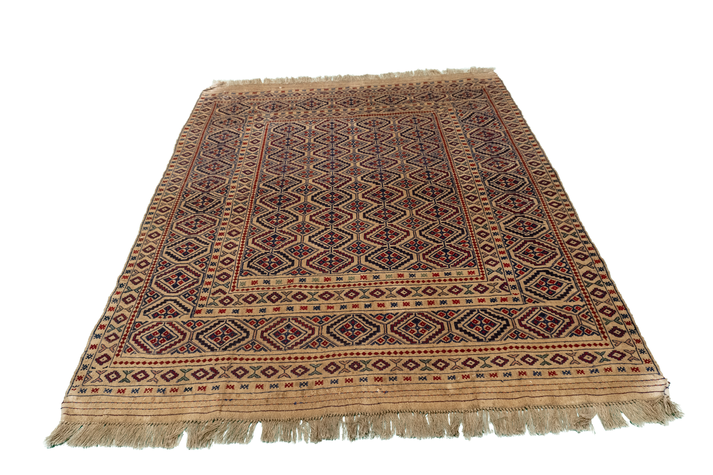 W 5 L 6.2 Seneh 100% Wool Hand-Woven Geometric Design - 55017