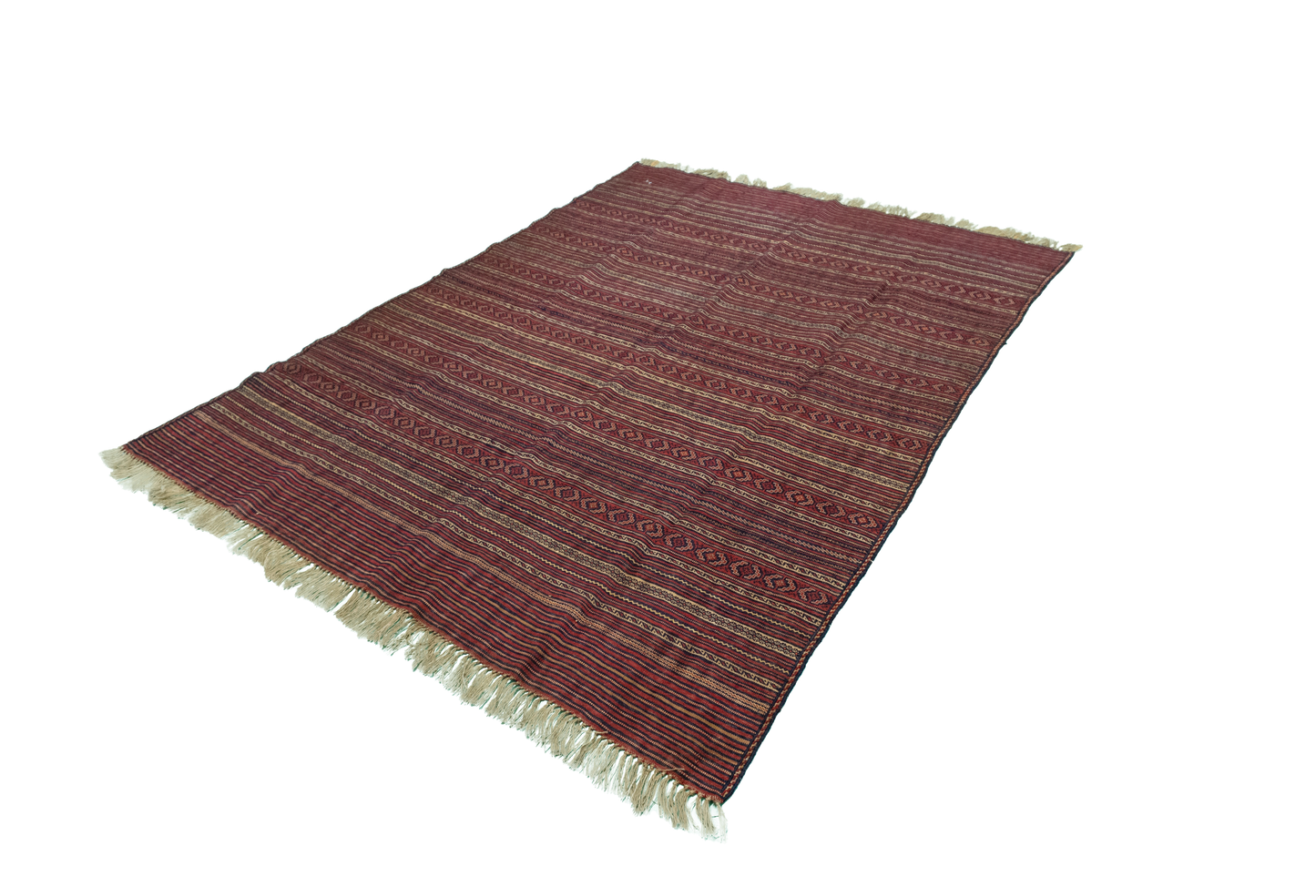 W 4.6 - L 6.1 - Zanjan Wool Flatweave Rectangle - Finest Hand-Knotted Quality Wool - 55019