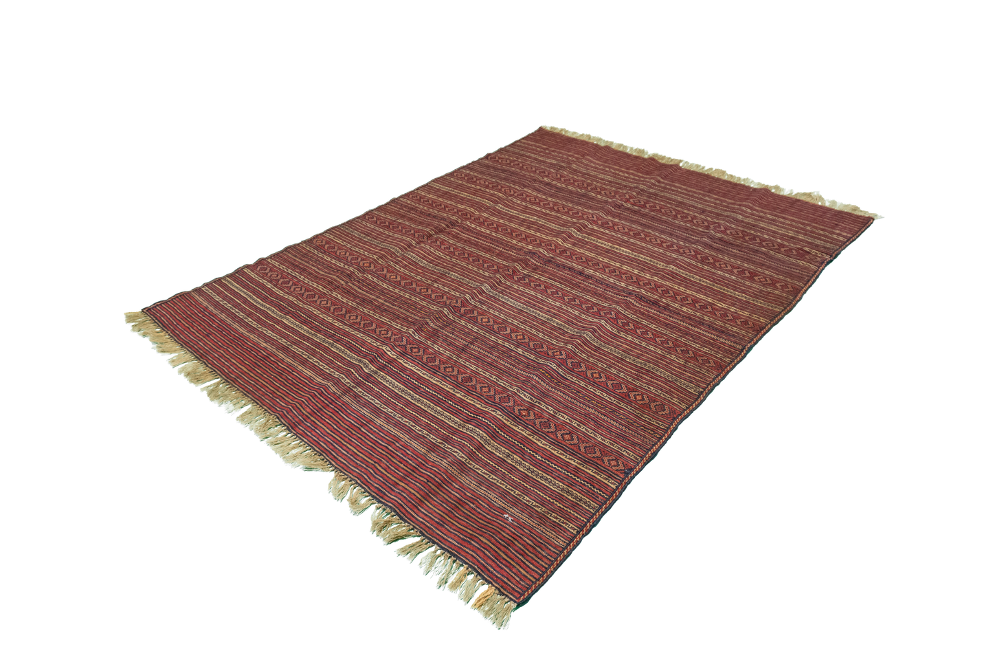 W 4.6 - L 6.1 - Zanjan Wool Flatweave Rectangle - Finest Hand-Knotted Quality Wool - 55019