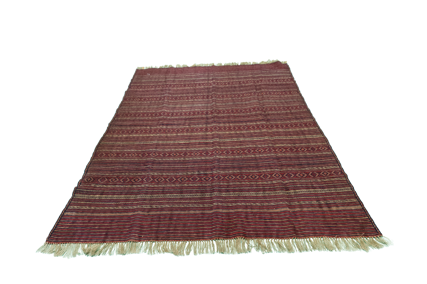 W 4.6 - L 6.1 - Zanjan Wool Flatweave Rectangle - Finest Hand-Knotted Quality Wool - 55019
