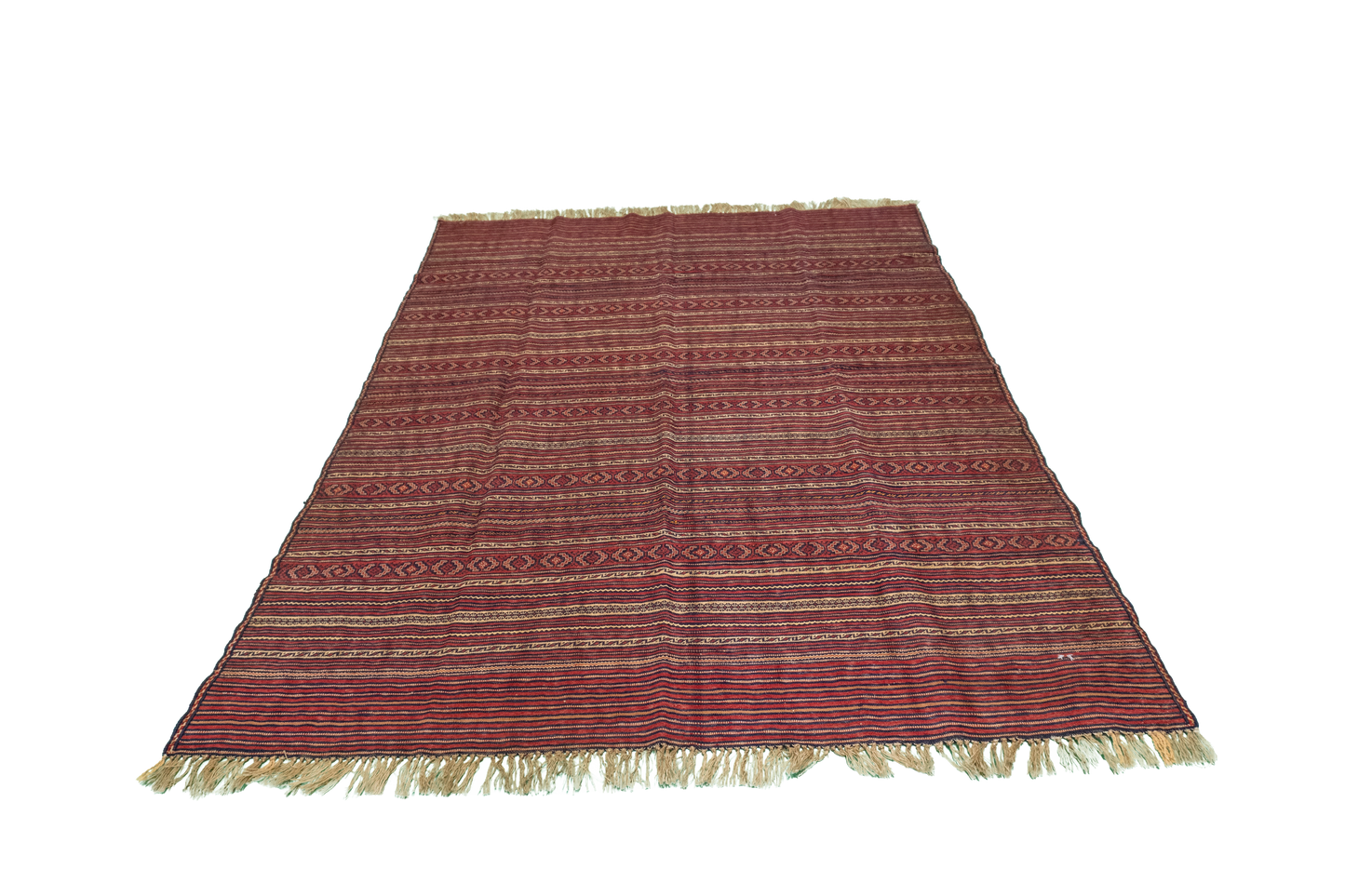 W 4.6 - L 6.1 - Zanjan Wool Flatweave Rectangle - Finest Hand-Knotted Quality Wool - 55019