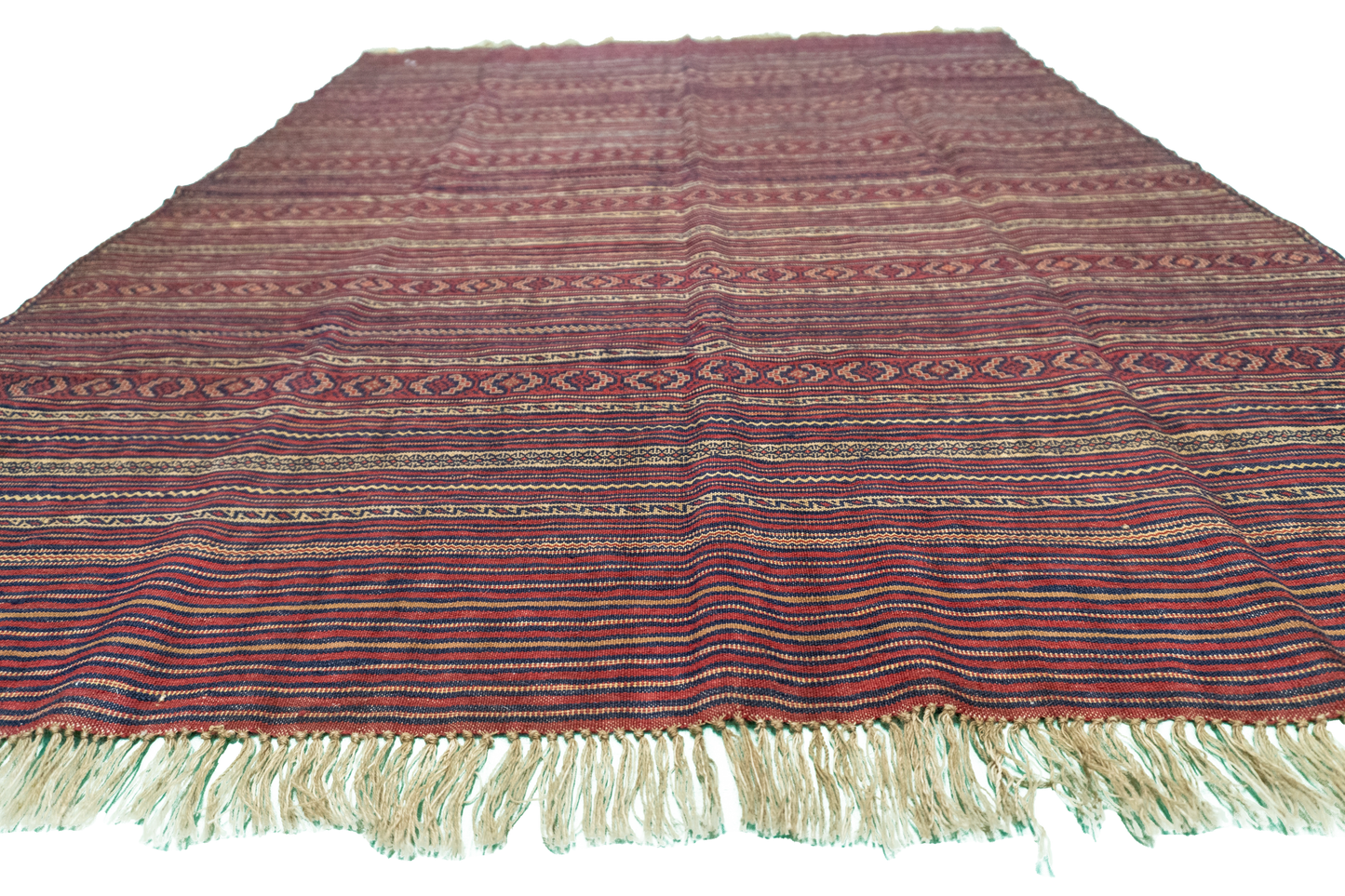 W 4.6 - L 6.1 - Zanjan Wool Flatweave Rectangle - Finest Hand-Knotted Quality Wool - 55019