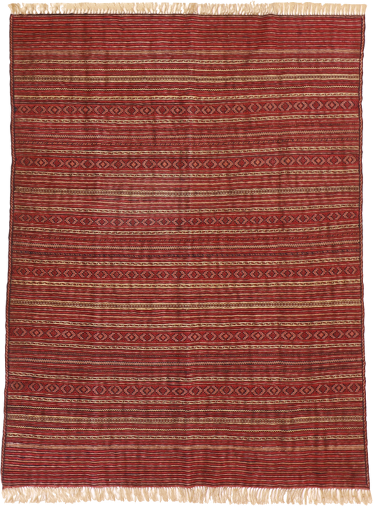 W 4.6 L 6.1 Zanjan 100% Wool Hand-Woven All-Over Design - 55019