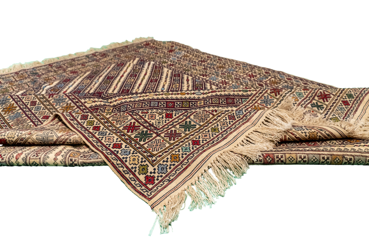 W 5.2 L 6.2 Susane Kilim 100% Wool Hand-Woven All-Over Design - 55034
