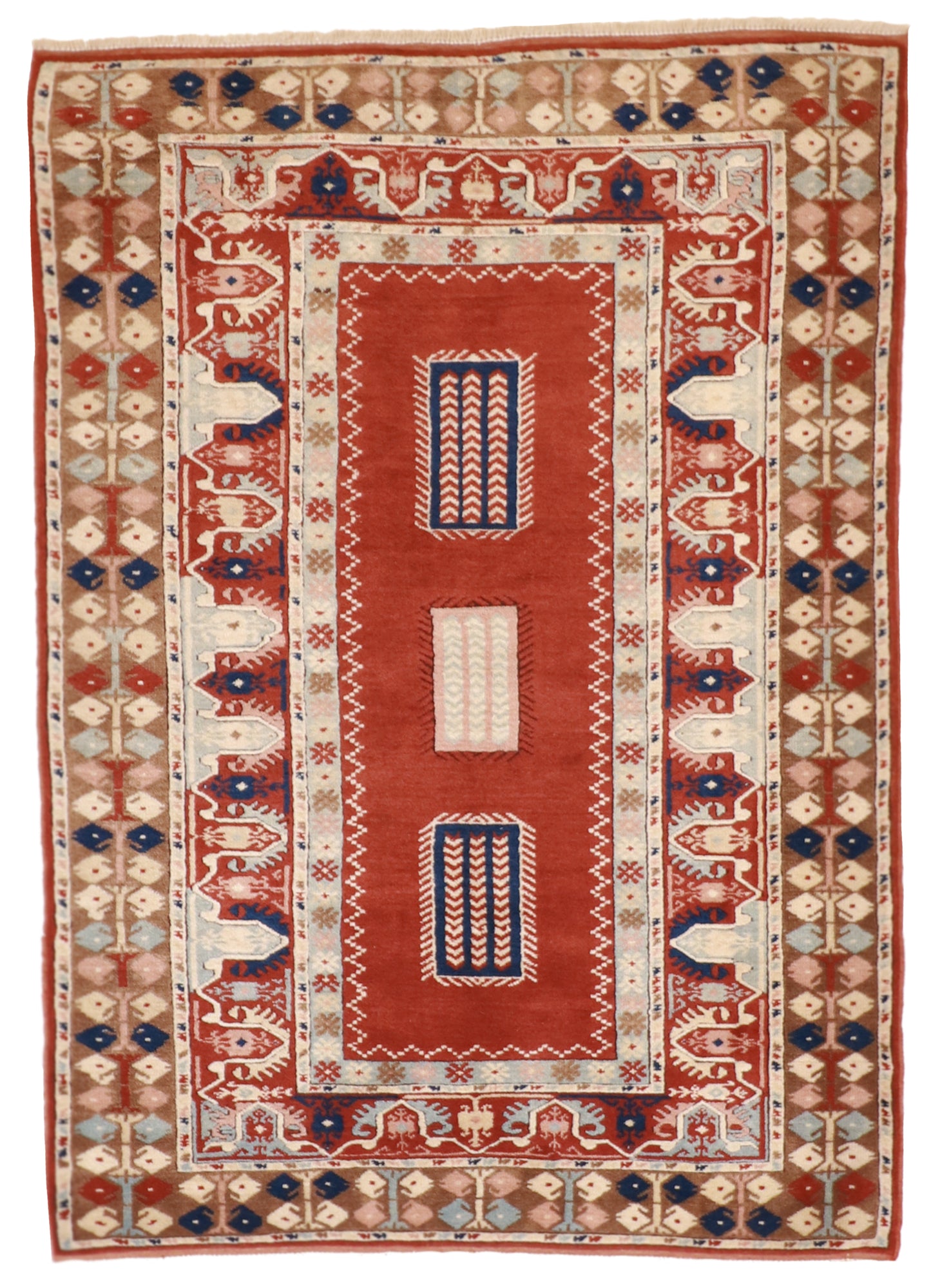 W 3.8 L 5 Sparta 100% Wool Hand-Woven Geometric Design - 55071