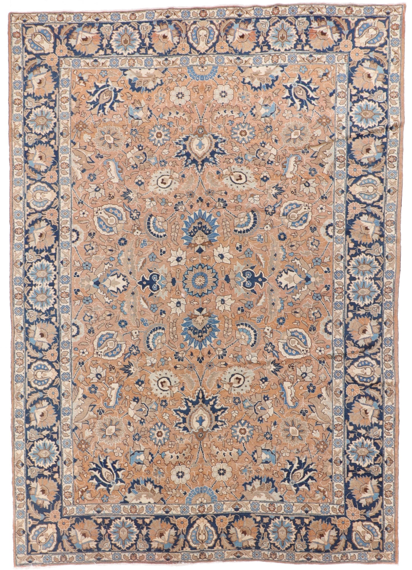 9 x 12 - Tabriz Fine All Over Rectangle - Hand Knotted Rug — 55189