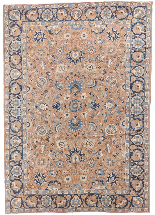 9 x 12 - Tabriz Fine All Over Rectangle - Hand Knotted Rug — 55189