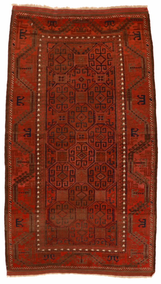 3.9 x 6.6 - Baluch Wool Traditional Rectangle - Finest Hand-Knotted Quality Wool — 55202