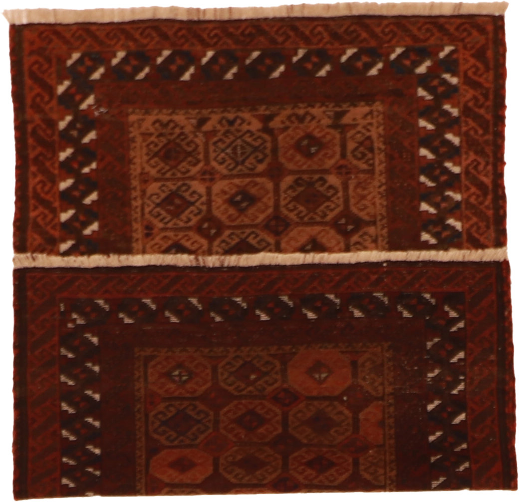 W 2.9 L 4 Baluch Antique 100% Wool Hand-Woven All-Over Design - 55216