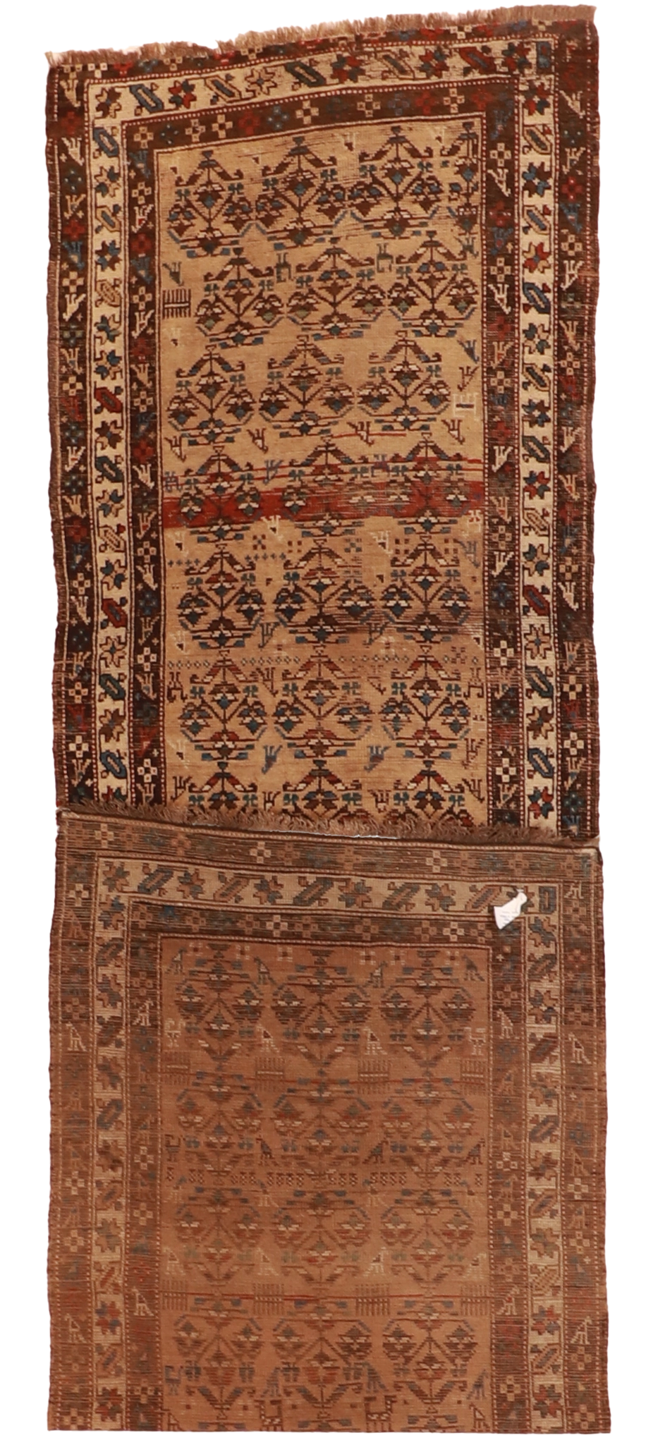 W 3.4 L 12 Shirvan Runner 100% Wool Hand-Woven Geometric Design - 55224