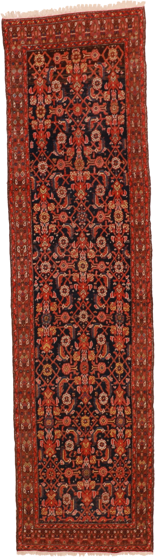 W 3.1 L 11.10 Malayer Antique Runner 100% Wool Hand-Woven Geometric Design - 55236