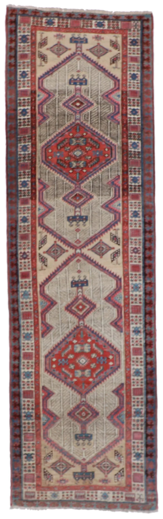 3 x 10.2 - Sarab Wool Geometric Rectangle - Finest Hand-Knotted Quality Wool — 55241